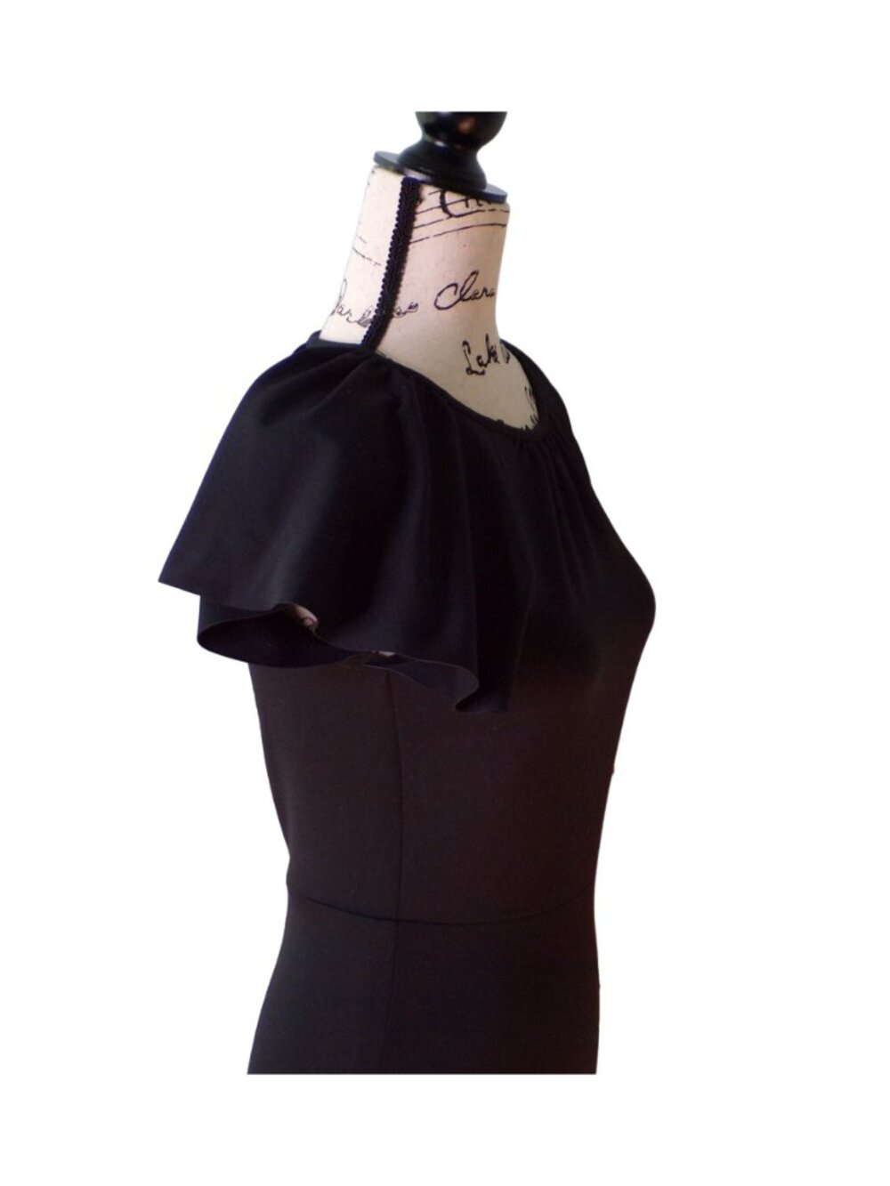 🆕 RACHEL PARCELL Ruffle Hem Scuba Asymmetric Dress Black X-Small - Picture 8 of 11